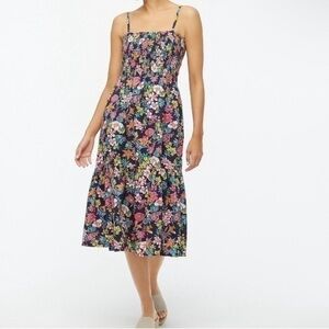 J Crew Smocked Top Midi Dress Floral